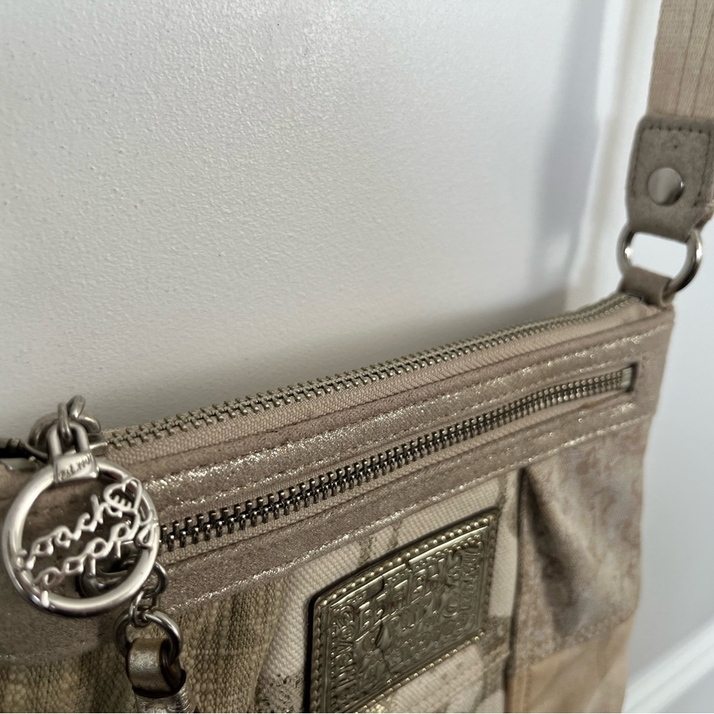 Coach Patchwork Signature Crossbody Bag in Beige, Gold, & Taupe, y2k - Picture 11 of 16